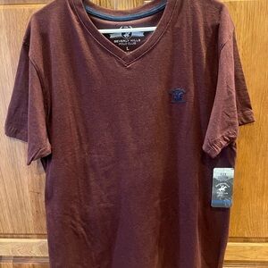 Beverly Hills Polo Club Men's Maroon V-Neck Tee